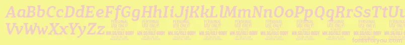 IsleBodyMe i PERSONAL Font – Pink Fonts on Yellow Background