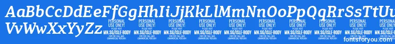 IsleBodyMe i PERSONAL Font – White Fonts on Blue Background