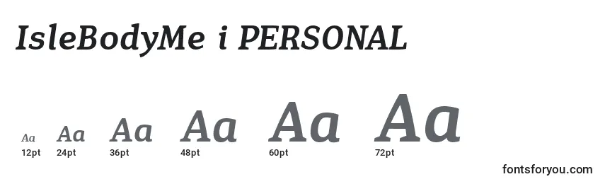 IsleBodyMe i PERSONAL Font Sizes