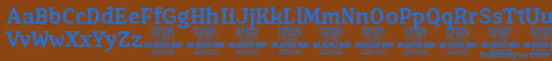 IsleBodyMe PERSONAL Font – Blue Fonts on Brown Background