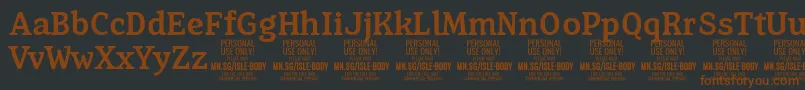 IsleBodyMe PERSONAL Font – Brown Fonts on Black Background