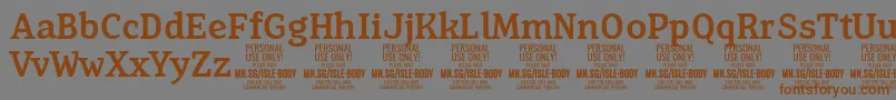 IsleBodyMe PERSONAL Font – Brown Fonts on Gray Background