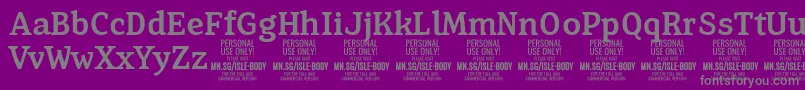 IsleBodyMe PERSONAL Font – Gray Fonts on Purple Background