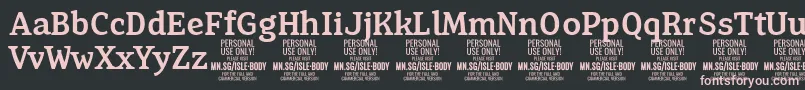 IsleBodyMe PERSONAL Font – Pink Fonts on Black Background