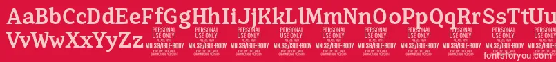 IsleBodyMe PERSONAL Font – Pink Fonts on Red Background