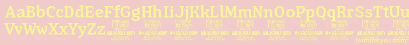 IsleBodyMe PERSONAL Font – Yellow Fonts on Pink Background