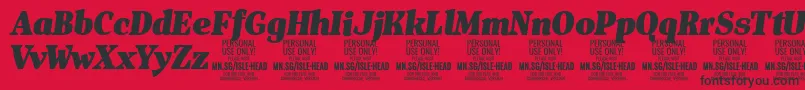 Czcionka IsleHeadBl i PERSONAL – czarne czcionki na czerwonym tle