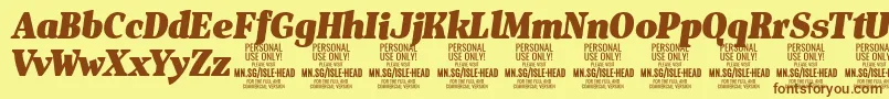 IsleHeadBl i PERSONAL Font – Brown Fonts on Yellow Background