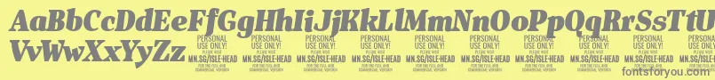 IsleHeadBl i PERSONAL Font – Gray Fonts on Yellow Background
