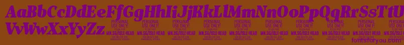 IsleHeadBl i PERSONAL Font – Purple Fonts on Brown Background