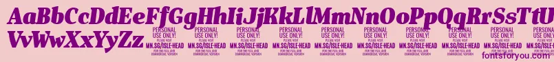 IsleHeadBl i PERSONAL Font – Purple Fonts on Pink Background