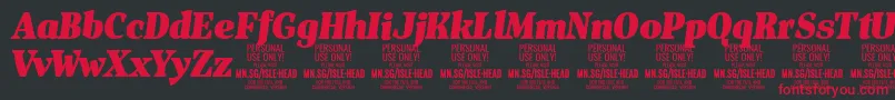 フォントIsleHeadBl i PERSONAL – 黒い背景に赤い文字