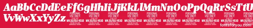 IsleHeadBl i PERSONAL Font – White Fonts on Red Background