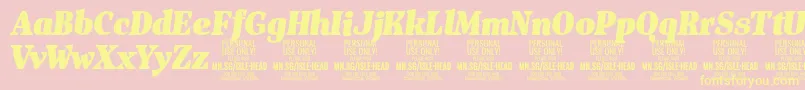 IsleHeadBl i PERSONAL Font – Yellow Fonts on Pink Background