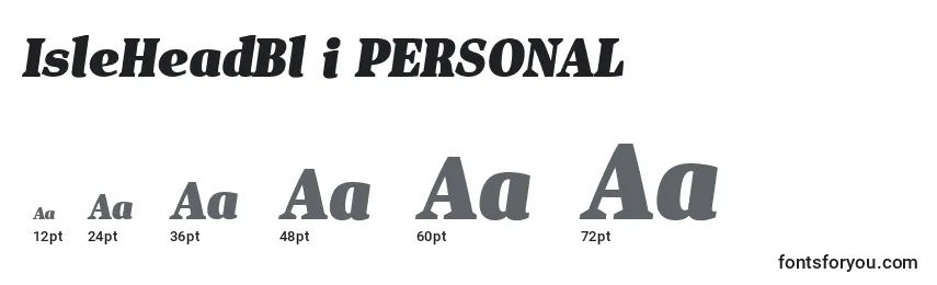 IsleHeadBl i PERSONAL Font Sizes