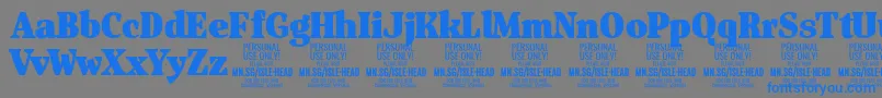 IsleHeadBl PERSONAL Font – Blue Fonts on Gray Background