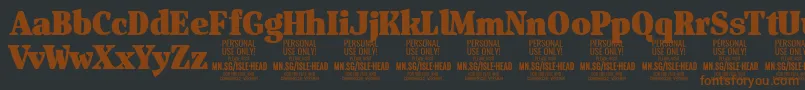 IsleHeadBl PERSONAL Font – Brown Fonts on Black Background