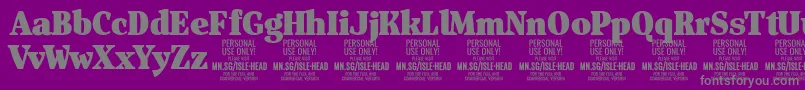 IsleHeadBl PERSONAL Font – Gray Fonts on Purple Background