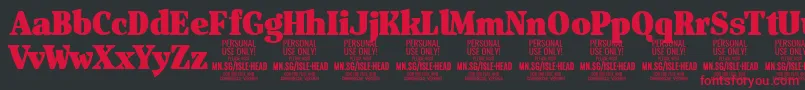 IsleHeadBl PERSONAL Font – Red Fonts on Black Background