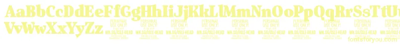 IsleHeadBl PERSONAL Font – Yellow Fonts on White Background