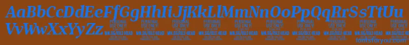 IsleHeadBo i PERSONAL Font – Blue Fonts on Brown Background