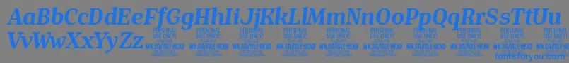 IsleHeadBo i PERSONAL Font – Blue Fonts on Gray Background