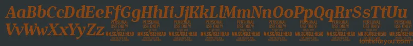 IsleHeadBo i PERSONAL Font – Brown Fonts on Black Background