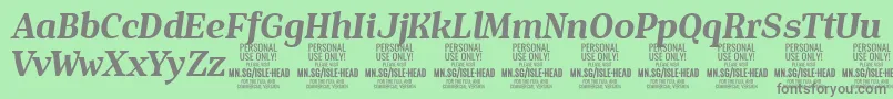 IsleHeadBo i PERSONAL Font – Gray Fonts on Green Background