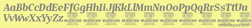 IsleHeadBo i PERSONAL Font – Gray Fonts on Yellow Background