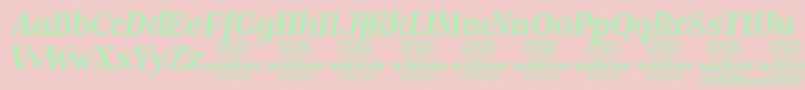 IsleHeadBo i PERSONAL Font – Green Fonts on Pink Background