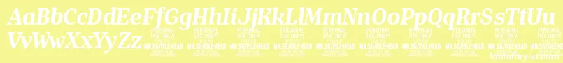 IsleHeadBo i PERSONAL Font – White Fonts on Yellow Background