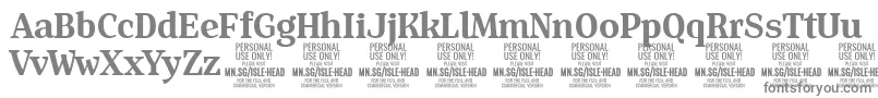 フォントIsleHeadBo PERSONAL – 白い背景に灰色の文字