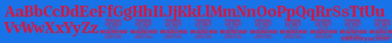 IsleHeadBo PERSONAL Font – Red Fonts on Blue Background