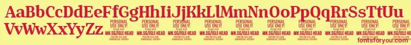 IsleHeadBo PERSONAL Font – Red Fonts on Yellow Background