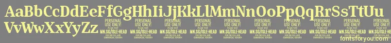 IsleHeadBo PERSONAL Font – Yellow Fonts on Gray Background