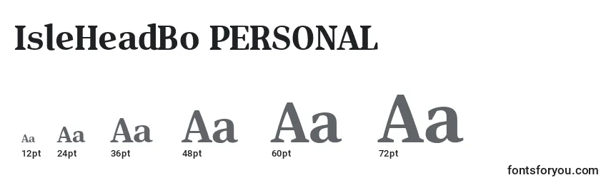 IsleHeadBo PERSONAL Font Sizes