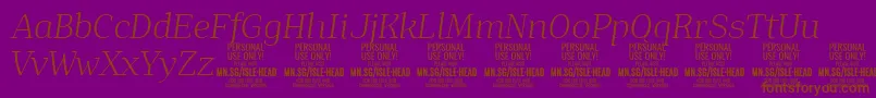 IsleHeadLi i PERSONAL Font – Brown Fonts on Purple Background