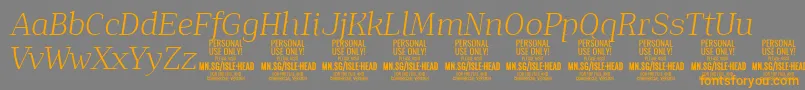 IsleHeadLi i PERSONAL Font – Orange Fonts on Gray Background