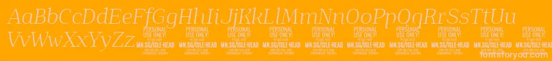 IsleHeadLi i PERSONAL Font – Pink Fonts on Orange Background