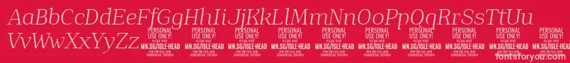 IsleHeadLi i PERSONAL Font – Pink Fonts on Red Background