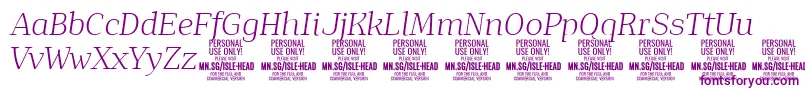 IsleHeadLi i PERSONAL Font – Purple Fonts on White Background