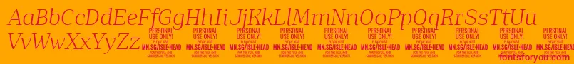 IsleHeadLi i PERSONAL Font – Red Fonts on Orange Background