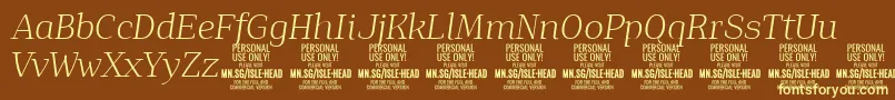 IsleHeadLi i PERSONAL Font – Yellow Fonts on Brown Background