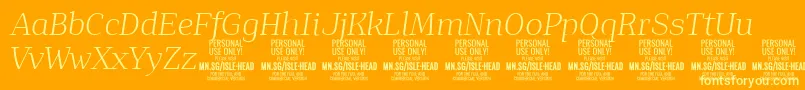 IsleHeadLi i PERSONAL Font – Yellow Fonts on Orange Background