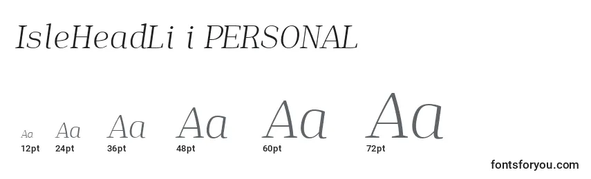 IsleHeadLi i PERSONAL Font Sizes