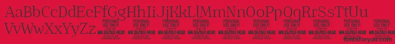 IsleHeadLi PERSONAL Font – Black Fonts on Red Background