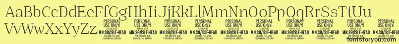 IsleHeadLi PERSONAL Font – Black Fonts on Yellow Background