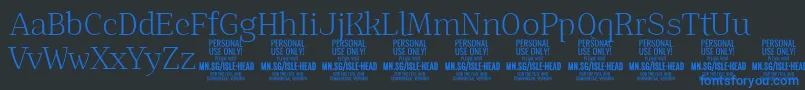 フォントIsleHeadLi PERSONAL – 黒い背景に青い文字