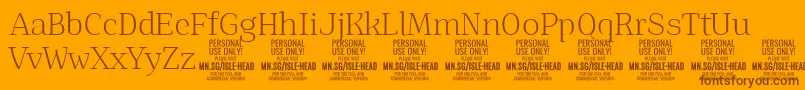 IsleHeadLi PERSONAL Font – Brown Fonts on Orange Background