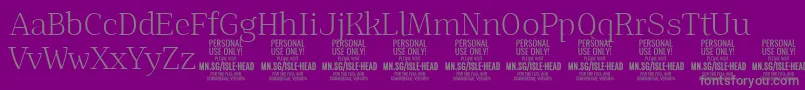 IsleHeadLi PERSONAL Font – Gray Fonts on Purple Background